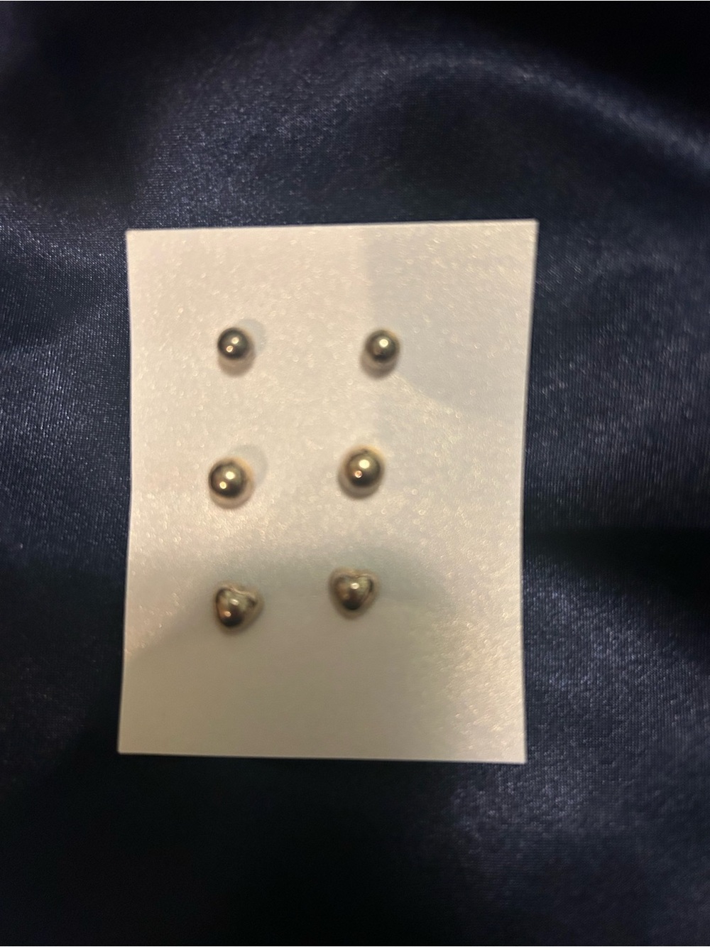 Set of Three Gold Earrings